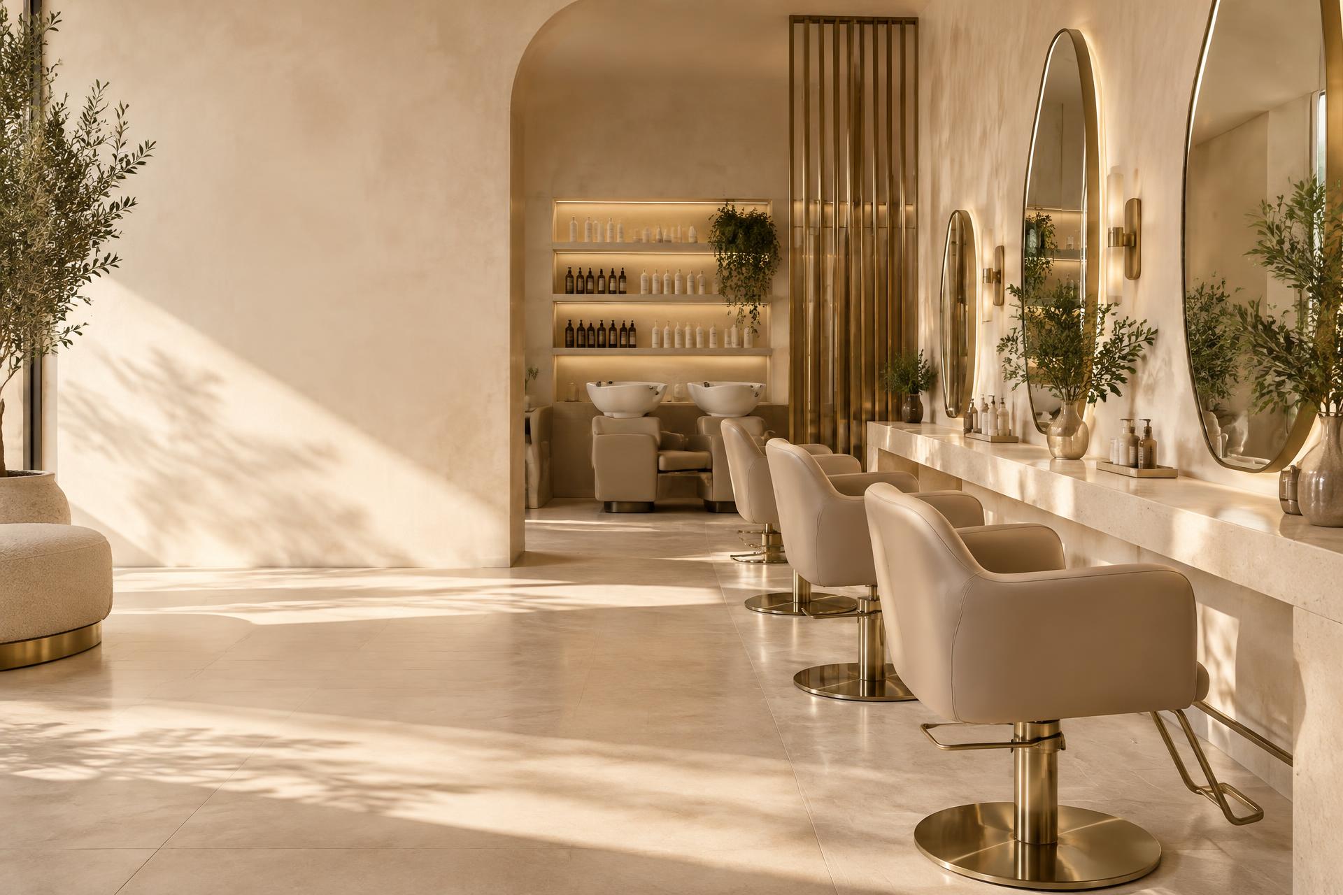 Interior acolhedor e elegante do Sève Hair Lounge